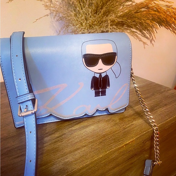 KARL LAGERFELD BLUE STYLISH SIGNATURE WOMENS BAG - Picture 3 of 6